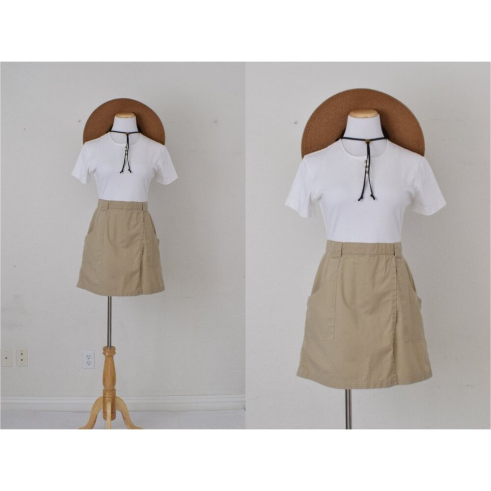 Vintge 90s Cotton White and Beige Romper size M | 29 waist‎